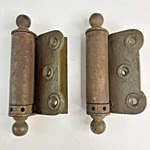 Antique Iron Steel Spring Loaded With Ball Top Screen Door Hinges Pair 2. Fixed Price $21.55.