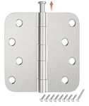 Hosom 18 Pack Rounded Door Hinges 4 Inch 5/8'' Radius Corner Brushed Nickel. Fixed Price $23.99.