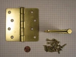 Taco #E-RC-100F 1/4" Radius Corner Door Hinge, X 4", Brass-plated. Fixed Price $6.36.