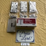 3 Pack Tell HGC10004 4-1/2" Satin Chrome Ball Bearing Commercial Hinges. Fixed Price $20.00.