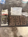 Stanley 4IN Ball Bearing Square Corner Door Hinges Antique Brass 2 Pack. Fixed Price $12.18.