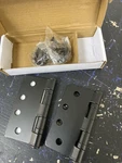 Emtek 94024US19 4"X4" Ball Bearing Mortise Hinge Pair, 1/4" Radius - Black. Fixed Price $26.95.