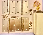 Pair Stanley Solid Brass 3 1/2" Square Corner Door Hinges RD-741 Nos Vintage. Fixed Price $22.49.