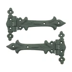 Black Wrought Iron Door Strap Rust Resistant Flush Mount Pack Of 2 Hinges. Fixed Price $32.99.