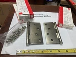 Lot Of 3 Boxes, Hager 1741, 4.0" Brass Tone, Door Hinges, With Screws. Fixed Price $12.95.