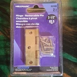 Brass Finish 2-1/2 Hinges Set Of By Hillman 852588. Fixed Price $5.49.