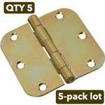 5-PACK Lot National Hardware Door Hinge Square Corner Satin Brass 3" N830-260. Fixed Price $20.99.