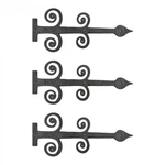 Black Wrought Iron Dummy Strap Hinge 16" Ornate Spade Rust Resistant Pack Of 3. Fixed Price $80.99.