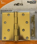 4-INCH National Hardware Polished Brass Hinge W/removable Pin New V512. Fixed Price $15.99.