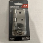 Stainless Steel Narrow Hinges With Removable Pins. 2 Pack From Ace Brand New. Fixed Price $14.99.