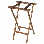 Csl Tray Stand: Wood, Walnut, 100 Lb Load Capacity, Lot Of 3, 12Y339. Fixed Price $150.00.