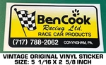 Ben Cook Racing Ltd Race Car Products - Vintage Original Vinyl Decal Sticker. Fixed Price $7.91.