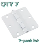 7-PACK Lot National Hardware N109-184 3-1/2" White Door Hinge 1/4" Radius Corner. Fixed Price $40.49.