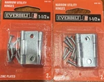 Lot Of Everbilt 1-1/2 In. Zinc-plated Narrow Utility Hinge (2-PACK) 649 155. Fixed Price $6.39.