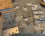 Baldwin Hinge Door 4X4 Acorn Tips Finials Screws Silver Lot 1092 & 1040. Fixed Price $75.00.