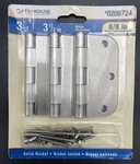 Gatehouse Satin Nickel Quality Hinges 3-1/2" X 5/8" Radius Corners Count New. Fixed Price $10.20.