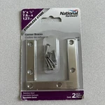 National Hardware N348-334 Flat Corner Brace, Stainless Steel, 3" X 1/2", V417. Fixed Price $11.81.