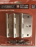 Pack Everbilt Security Door Hinge Satin Nickel 3-1/2" X 5/8" Radius 481 003. Fixed Price $8.99.