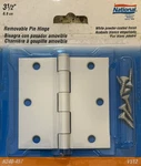 3 1/2-INCH National Hardware White Powder Coated Hinge W/removable Pin V512. Fixed Price $10.79.