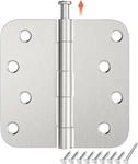 Hosom 3 Pack Rounded Door Hinges 4 Inch 5/8'' Radius Corner, Satin Nickel Exter. Fixed Price $23.99.