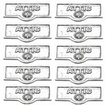 10 Switch Plate Tags Attic Name Signs Labels Chrome Brass Renovator's Supply. Fixed Price $129.99.