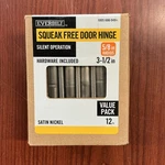 New Everbilt 12 Pack Squeak Free Door Hinges 3-1/2" X 1/4"RADIUS Satin Nickel B2. Fixed Price $25.95.