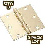 3-PACK Lot National Hardware Door Hinge Square Corner Satin Brass 3" N830-232. Fixed Price $13.88.