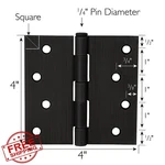 Design House 3PK 4IN Square Steel Door Hinges Oil Rubbed Bronze. Fixed Price $20.00.
