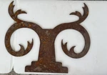 Large Hand Forged Iron Door Plate Wrought Hinges 16" Antique ?. Fixed Price $60.00.