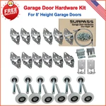 Garage Hardware Kit Rollers Hinges Top Brackets Cables For 8' Height Doors. Fixed Price $60.05.