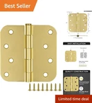Steel Interior Door Hinges, 3 Pack Of 4-INCH Satin Brass For Seamless Decor. Fixed Price $23.99.