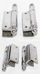 Antique Pair 6" Chrome Heavy Duty Bommer Door Spring Loaded F-mount Hinges. Fixed Price $199.99.