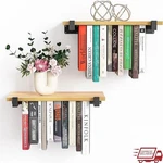 2 Set Floating Bookshelf Pine Wood Wall Mount Hidden Storage Space Saver. Fixed Price $41.65.
