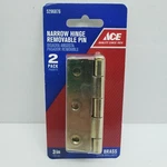 Ace Narrow Hinge Removable Pin Bright Brass 3" #5296876 Pack. Fixed Price $9.75.
