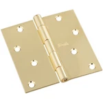 (4) National Hardware Square Corners 4" Bright Brass Residential Door Hinges. Fixed Price $16.32.