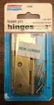 Vtg National Hardware 142-067 3" Removeable Brass Hinge, Free Shipping. Fixed Price $5.88.