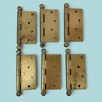 6 Solid Brass Cannonball Tip Hinges 4X4" Set Mid Century Finial Hardware. Fixed Price $224.99.