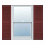 Builders Edge 14.5W In. Louvered Vinyl Shutters New. Fixed Price $71.99.
