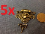 5X --small-- Latch Hook Hinge Mini Doll House Antique Carved Wood Box C15. Fixed Price $18.81.