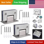 2PACK 90 Degree Shower Door Hinges, Heavy Duty Frameless Glass Stain. Fixed Price $29.88.