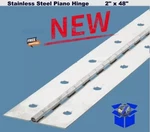 Stainless Steel Piano Hinge 2" X 48" Continuous Full Surface Non-removable Pin. Fixed Price $49.50.
