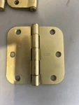 Stanley Steel Door Hinges (22) X 3.5, Brass Finish - Salvaged. Fixed Price $35.00.