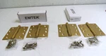 (2) Steel EMTEK920144 Plain Bearing Hinge 4"X4"X3.3MM Sq Cr Finish (2PK) Bronze. Fixed Price $39.99.