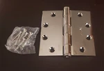 Emtek 92015US14, 4.5" X Plain Bearing Mortise Square Hinge, Polished Nickel. Fixed Price $7.98.