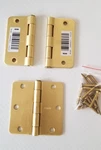 X 3-1/2" Stanley Brass Finish Hinges With 1-1/4" Screws. Fixed Price $7.27.