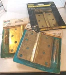 Door Hinges - Lot Of (1) 3" & (2) 4" Brass Ships Free. Fixed Price $18.00.