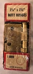 Vintage Stock U.s.a. Made Sears 2.5" X Gold Brass Butt Hinge #58911 Nib. Fixed Price $19.99.