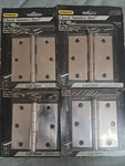 Lot Of 4 Stanley Square Corner 3-1/2" Steel Door Hinge (69-0360) Stainless. Fixed Price $29.00.