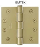 Emtek 92015 4.5"X4.5" Square Corner Plain Bearing Mortise Hinge-pair Satin Brass. Fixed Price $12.74.