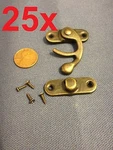 25 Sets - Latch Hook Hinge Small Mini Antique Wood Box Catch Decorative B14. Fixed Price $36.66.